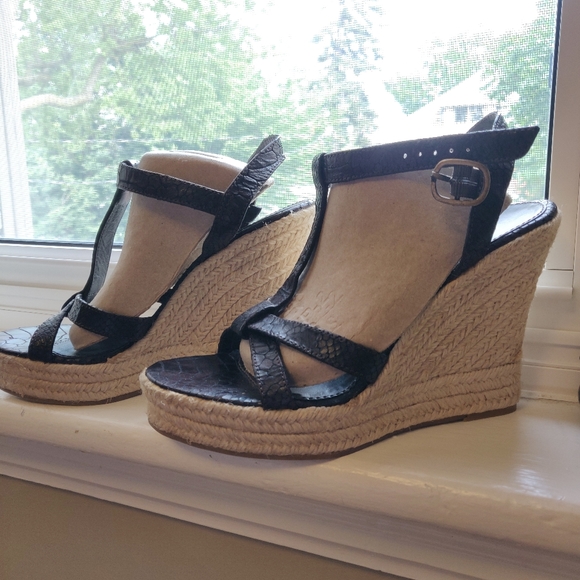 Banana Republic Shoes - Banana Republic Brwn Snake Platform Espadrilles  8
